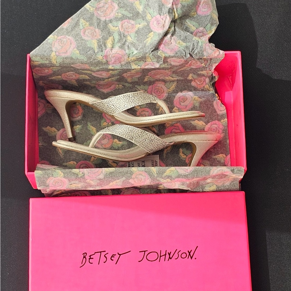 Betsey Johnson Glittering Beige Heels